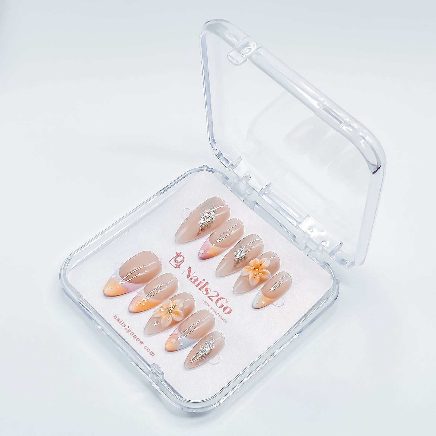 Pastel Bloom & Glitter Detail Nails