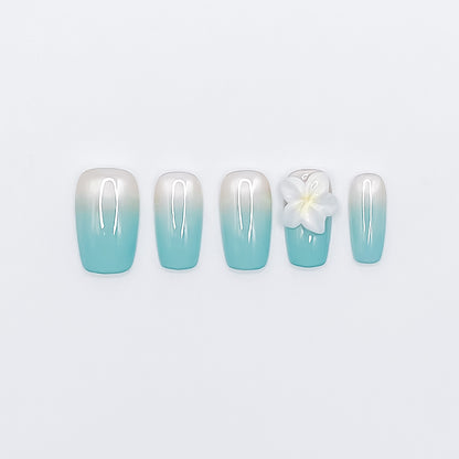 Aqua Bloom Nails