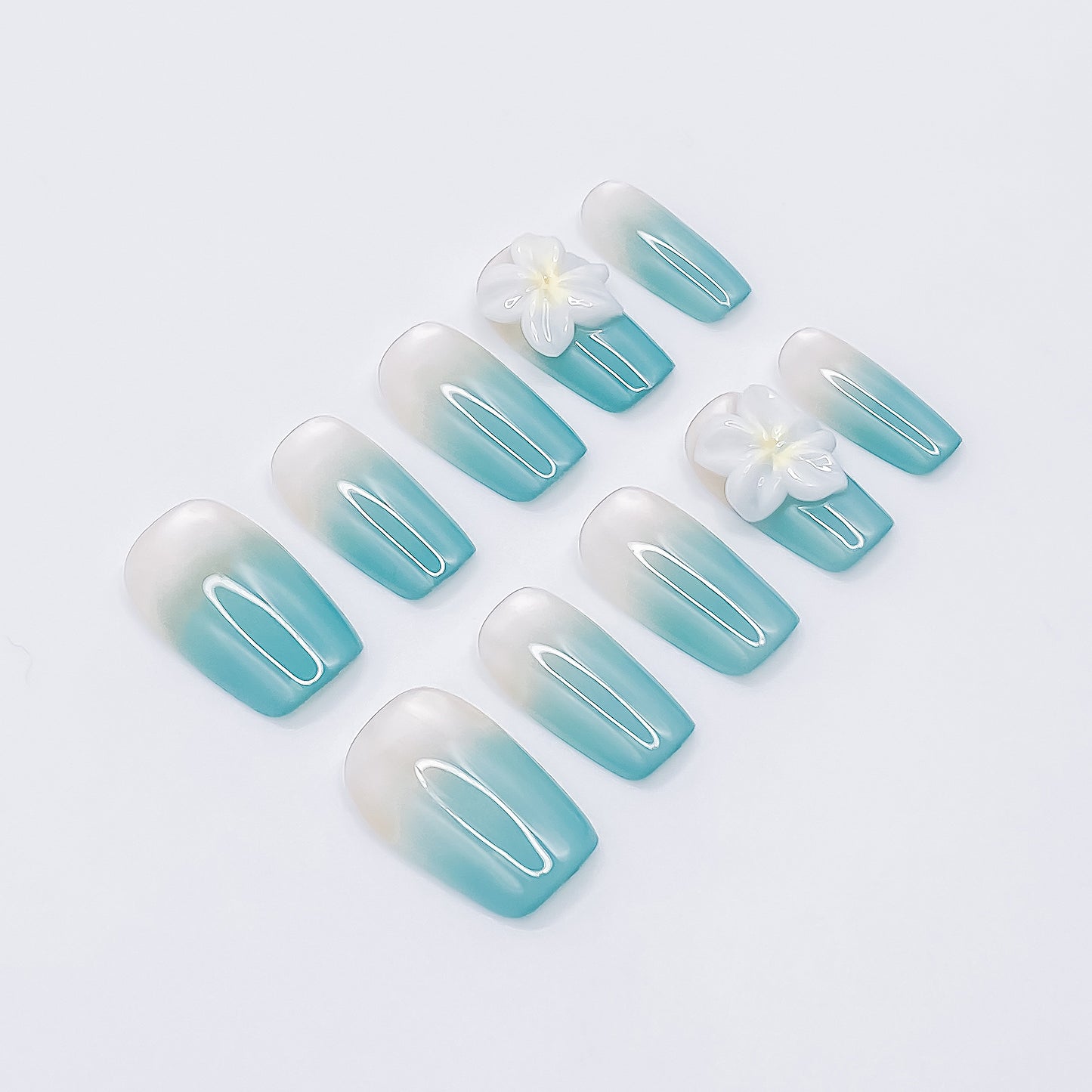 Aqua Bloom Nails