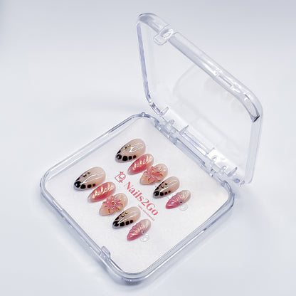 Peach Pink Floral & Dotty Charm