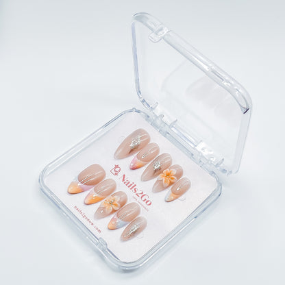 Pastel Bloom & Glitter Detail Nails