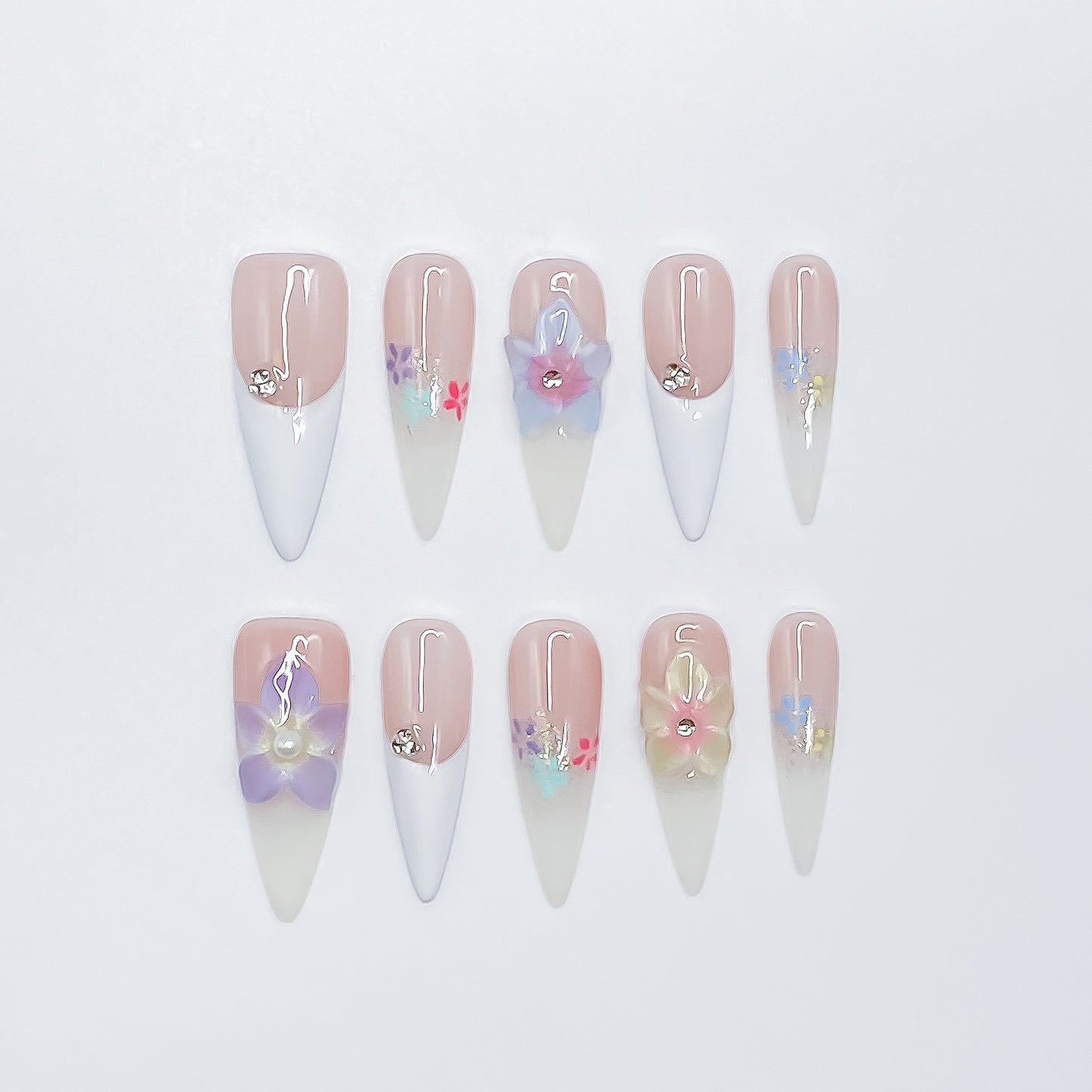 Blush Floral Fantasy with Crystal Sparkle