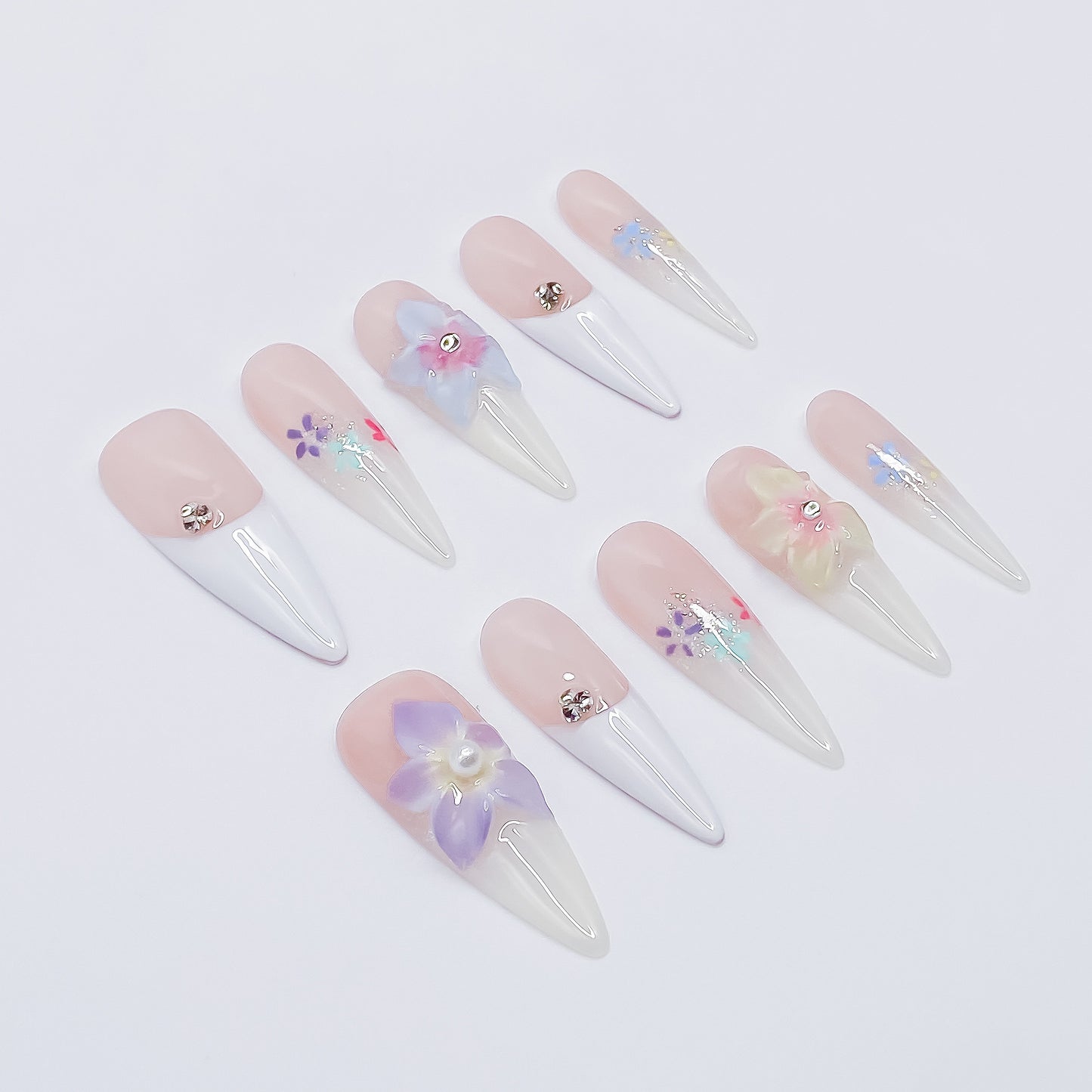 Blush Floral Fantasy with Crystal Sparkle