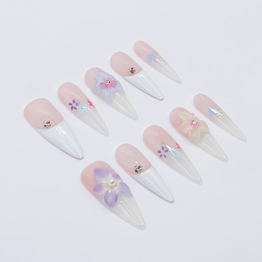 Blush Floral Fantasy with Crystal Sparkle