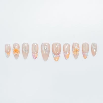 Pastel Bloom & Glitter Detail Nails