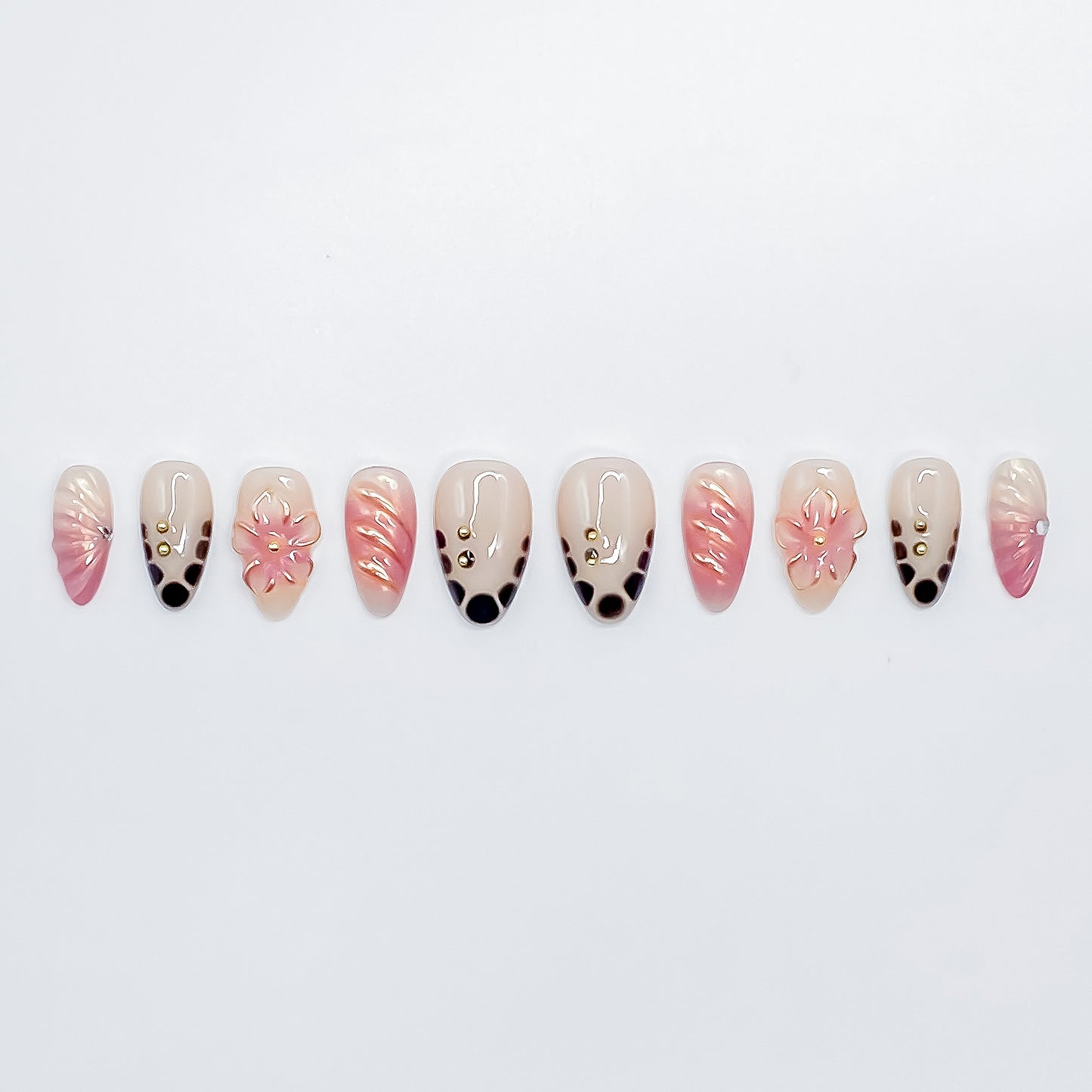 Peach Pink Floral & Dotty Charm