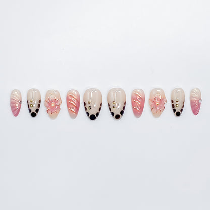 Peach Pink Floral & Dotty Charm