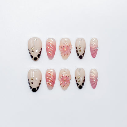 Peach Pink Floral & Dotty Charm