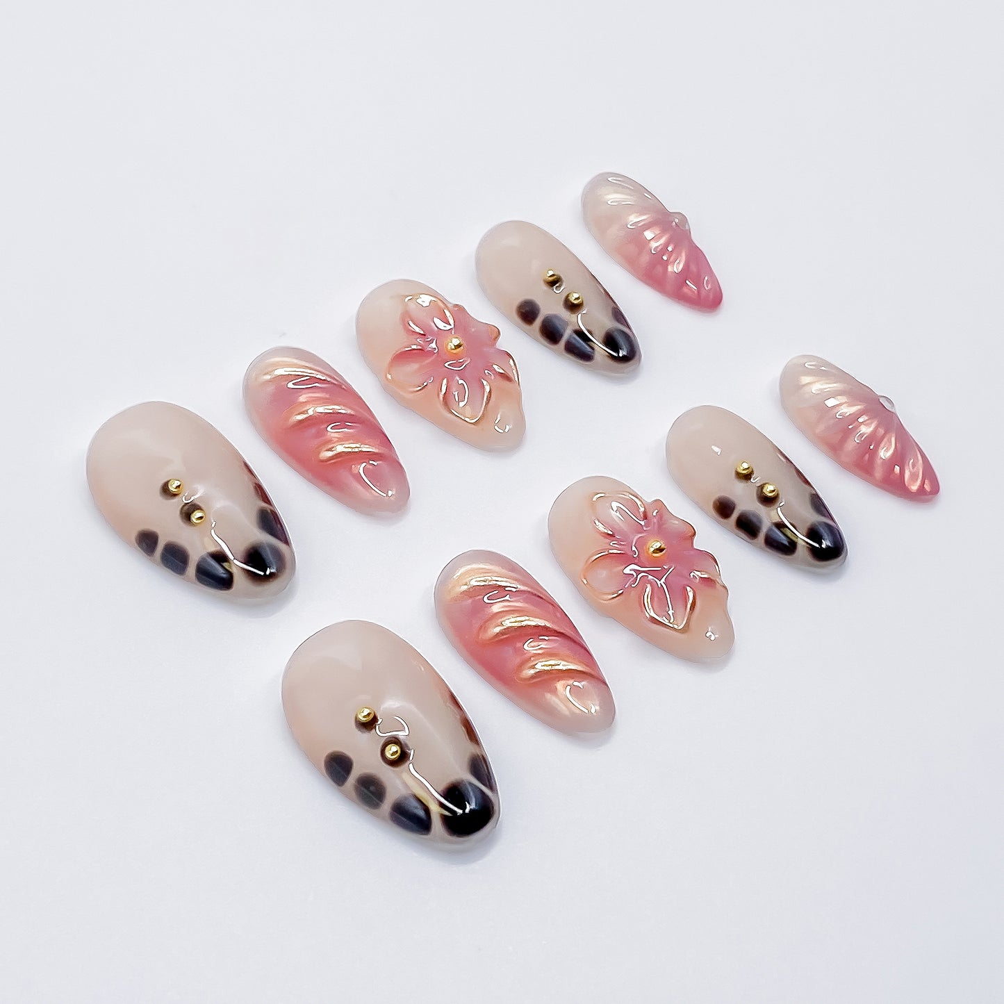 Peach Pink Floral & Dotty Charm