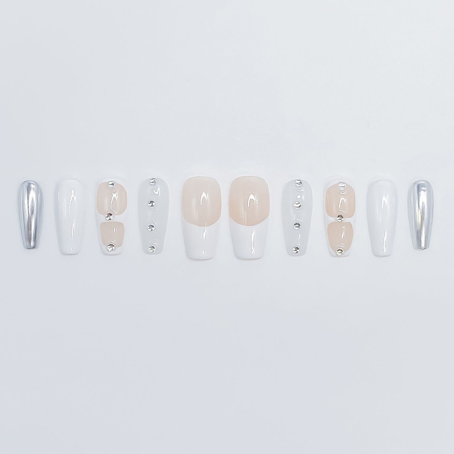 Silver Glitz & Nude-White Chic