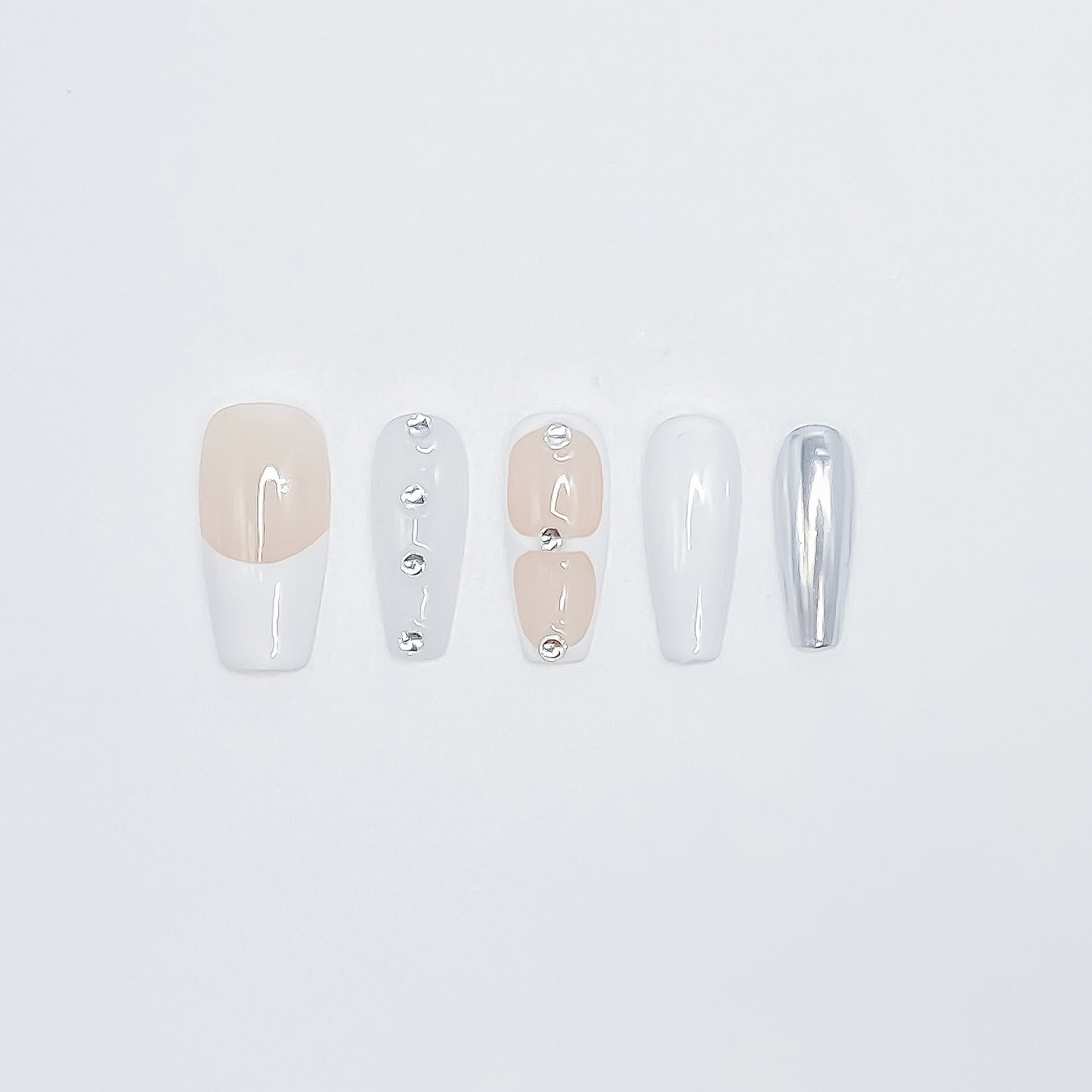 Silver Glitz & Nude-White Chic