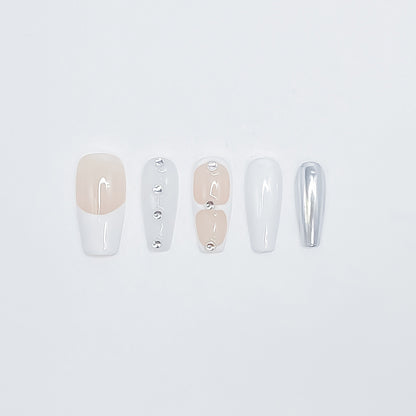 Silver Glitz & Nude-White Chic