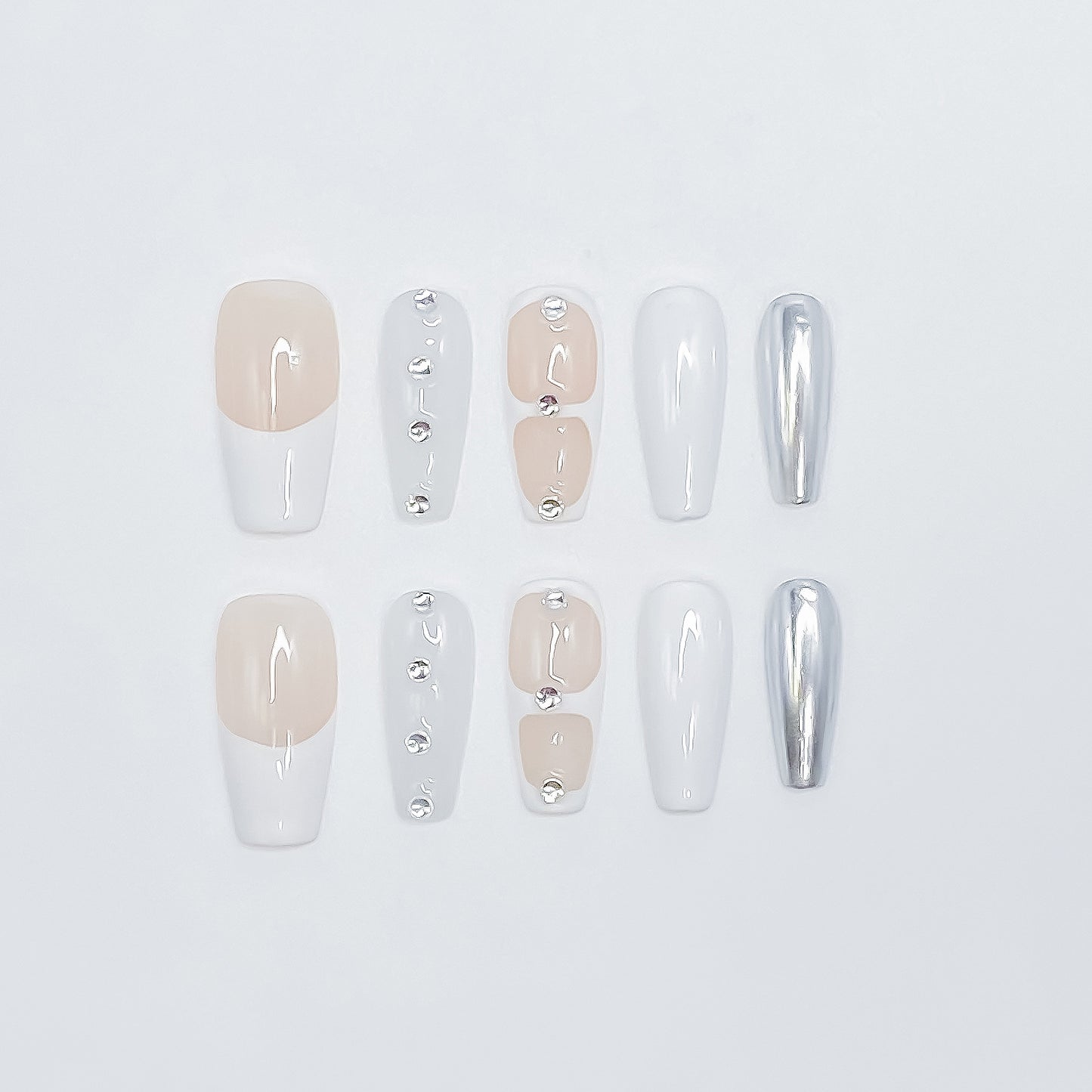 Silver Glitz & Nude-White Chic