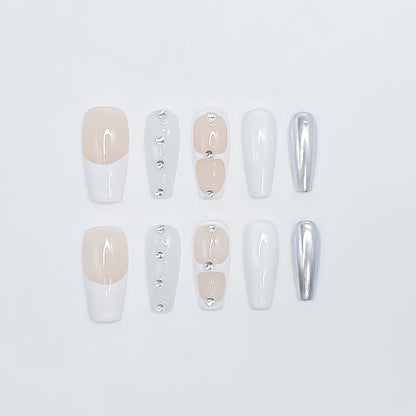 Silver Glitz & Nude-White Chic