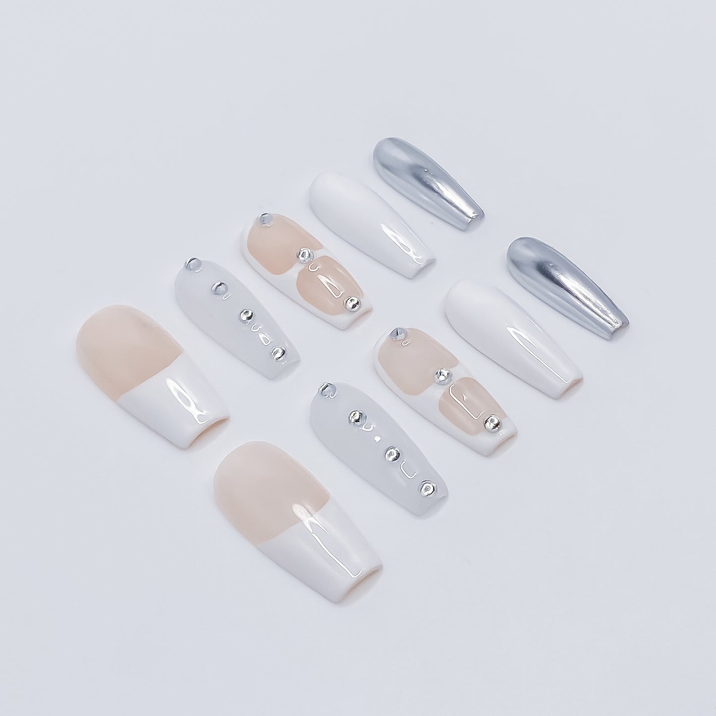 Silver Glitz & Nude-White Chic