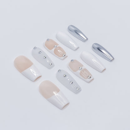 Silver Glitz & Nude-White Chic