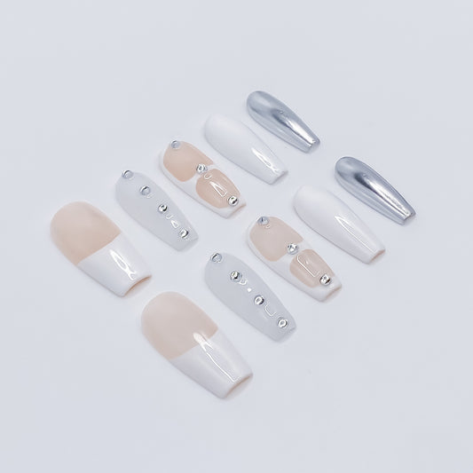 Silver Glitz & Nude-White Chic