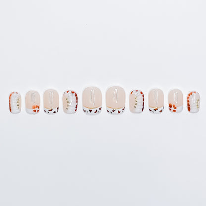 Peach Claw Clip Nails
