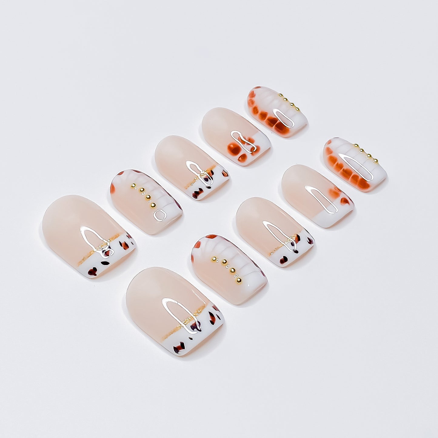 Peach Claw Clip Nails