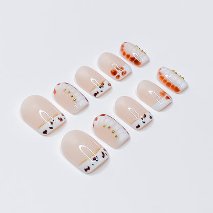 Peach Claw Clip Nails