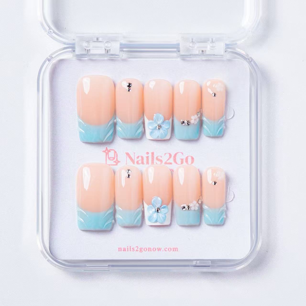 Pastel Blue Fresh Nails