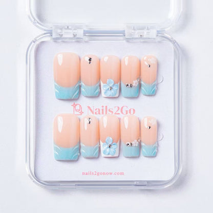 Pastel Blue Fresh Nails